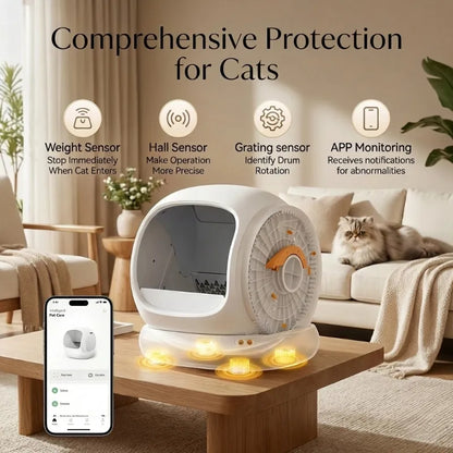75L Smart Litter Box: Full Health Monitoring + Ultra-Quiet Design, Perfect for Every Cat!