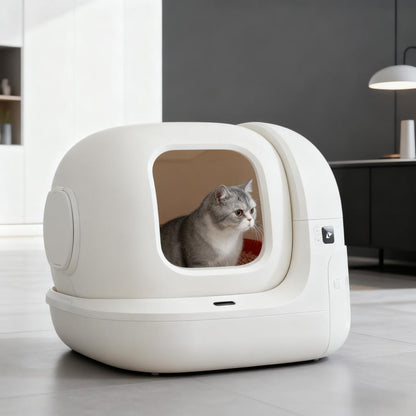 Automatic Self-Cleaning Cat Litter Box with Modern Design