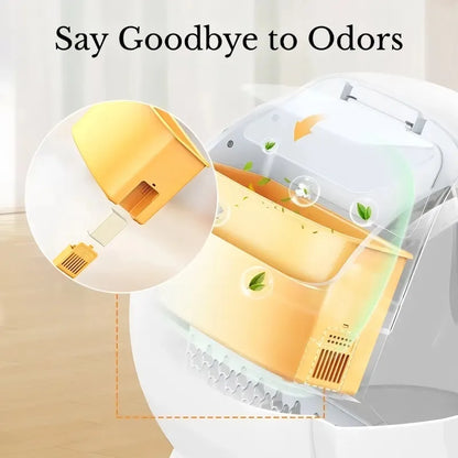 75L Smart Litter Box: Full Health Monitoring + Ultra-Quiet Design, Perfect for Every Cat!