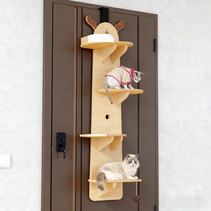 Wall-Mounted Deer-Shaped Cat Tree with Multi-Layers Description: