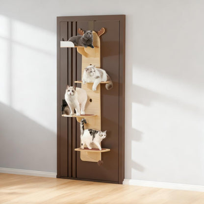 Wall-Mounted Deer-Shaped Cat Tree with Multi-Layers Description: