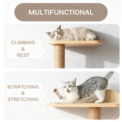Wall-Mounted Deer-Shaped Cat Tree with Multi-Layers Description: