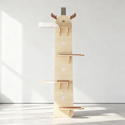 Wall-Mounted Deer-Shaped Cat Tree with Multi-Layers Description: